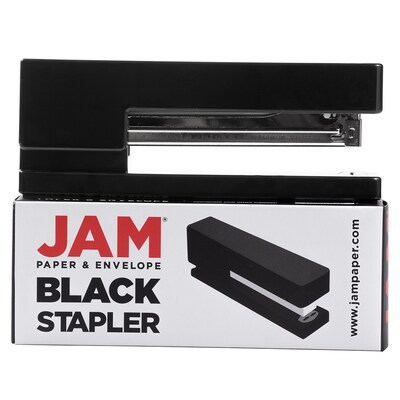 JAM Paper Modern Desktop Stapler, 10 Sheet Capacity, Black (337BLZ)