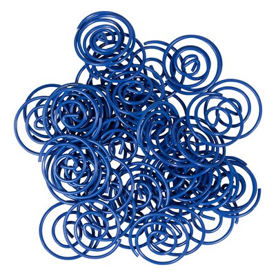 JAM Paper Circular Small Paper Clips, Dark Blue, 2 Packs of 50 (2187134B)