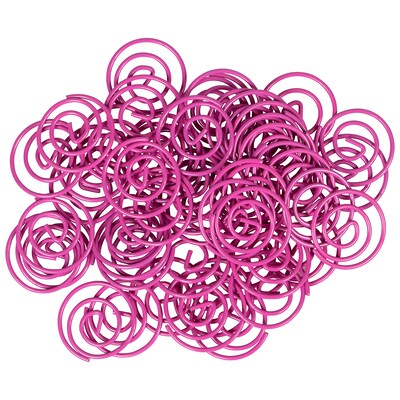 JAM Paper Colored Circular Paper Clips, Round Paperclips, Hot Pink Fuchsia, 2 Packs of 50 (2187136B)