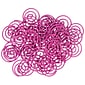 JAM Paper Colored Circular Paper Clips, Round Paperclips, Hot Pink Fuchsia, 50/Pack (2187136)