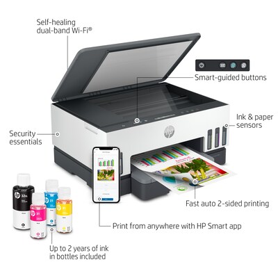 HP Smart Tank 7001 Wireless Color Inkjet Printer, All-In-One, Print, Scan, Copy, Best for Home, 2 Years Ink Included (28B49A)