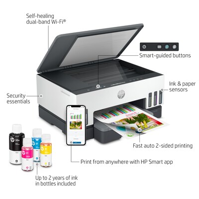 HP Smart Tank 7001 Wireless All-in-One Cartridge-free Ink Tank Inkjet Printer, Up to 2 Years of Ink Included (28B49A)