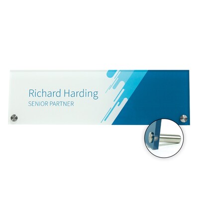 Custom Full Color Clear Acrylic Desk Sign, 3 x 8