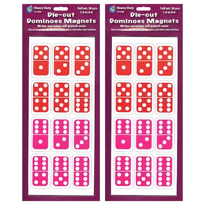 Ashley Productions Die-Cut Magnetic Dominoes, 36 Per Pack, 2 Packs (ASH11302-2)