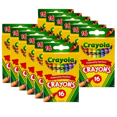 Crayola Crayons, 16/Box, 12 Boxes (BIN16-12)