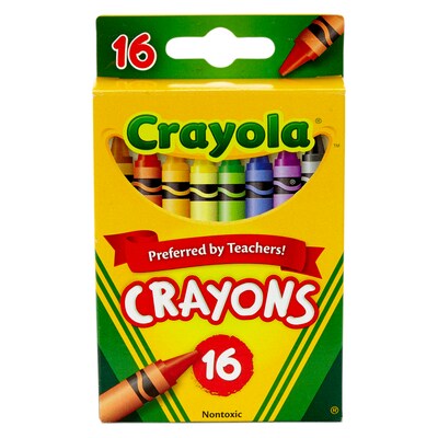 Crayola Regular Size Crayons, Assorted Colors, 16/Box, 12 Boxes (BIN16-12)
