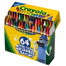 Crayola Ultra-Clean Washable Regular Size Crayons, Assorted Colors, 64/Pack (BIN523287)