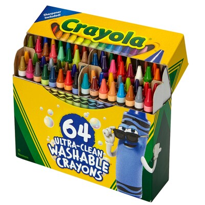 Crayola Ultra-Clean Washable Crayons, 64/Pack, 2 Packs (BIN523287-2)