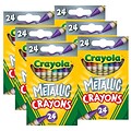 Crayola Metallic Crayons, Assorted Colors, 24/Pack, 6 Packs (BIN528815-6)