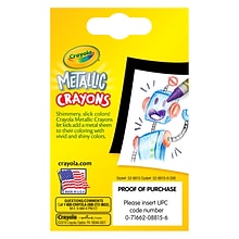 Crayola Metallic Crayons, Assorted Colors, 24/Pack, 6 Packs (BIN528815-6)