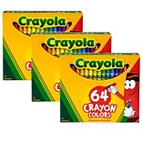 Crayola Regular Size Crayons, Assorted Colors, 64/Box, 3 Boxes (BIN64-3)