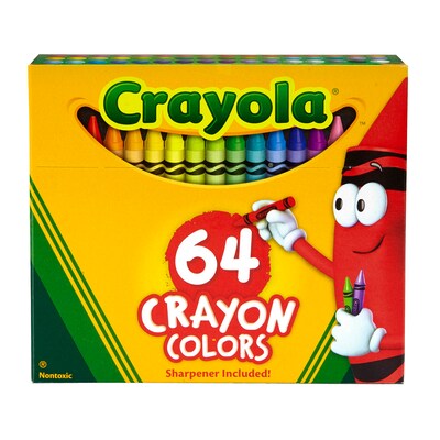 Crayola Regular Size Crayons, Assorted Colors, 64/Box, 3 Boxes (BIN64-3)