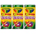 Crayola Erasable Colored Pencils, Assorted Colors, 24/Bundle, 3 Bundles (BIN682424-3)