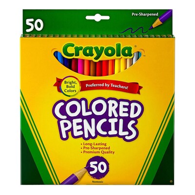 Crayola Colored Pencils, Assorted Colors, 50/Box, 2 Boxes/Bundle (BIN684050-2)