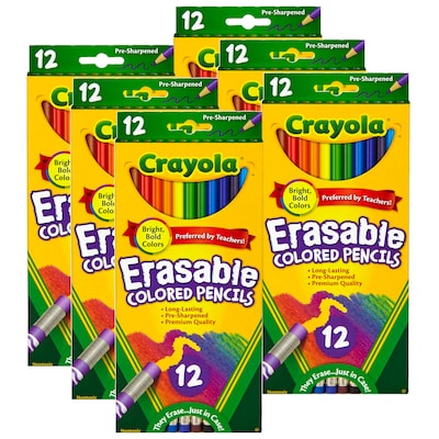 Crayola Erasable Colored Pencils, Assorted Colors, 12/Bundle, 6