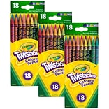 Crayola Twistables Colored Pencils, Assorted Colors, 18/Bundle, 3 Bundles (BIN687418-3)