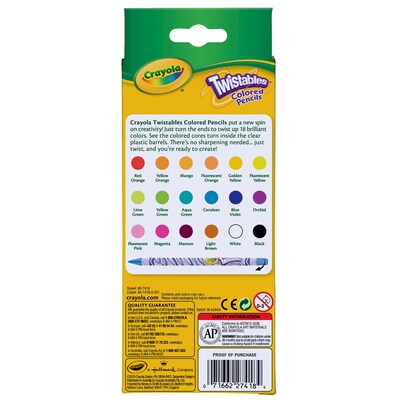 Crayola Twistables Colored Pencils, 18 Per Box, 3 Boxes (BIN687418-3)