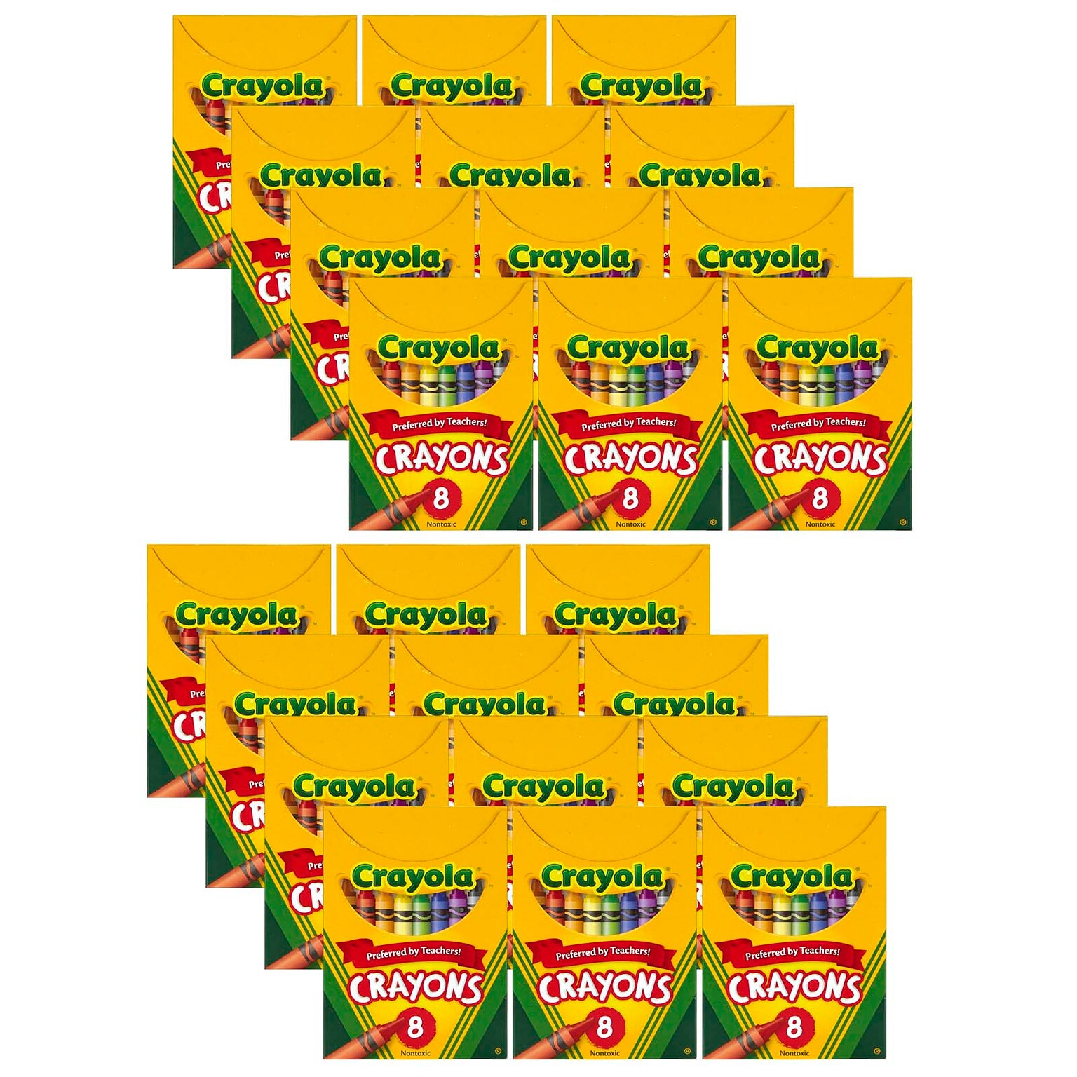 Crayola Crayons, 8/Box, Set of 24 Boxes (BIN8-24)