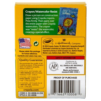 Crayola Crayons, 8/Box, Set of 24 Boxes (BIN8-24)