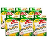 Crayola Washable  Dry Erase Vibrant Crayons, Assorted Colors, 8/Box, 6 Boxes (BIN985200-6)