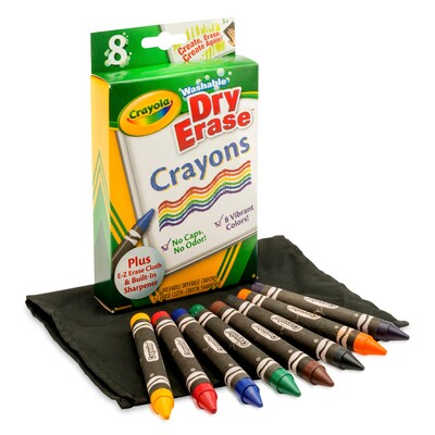 Crayola Dry Erase Washable Crayons, Vibrant Colors, 8/Box, 6 Boxes (BIN985200-6)