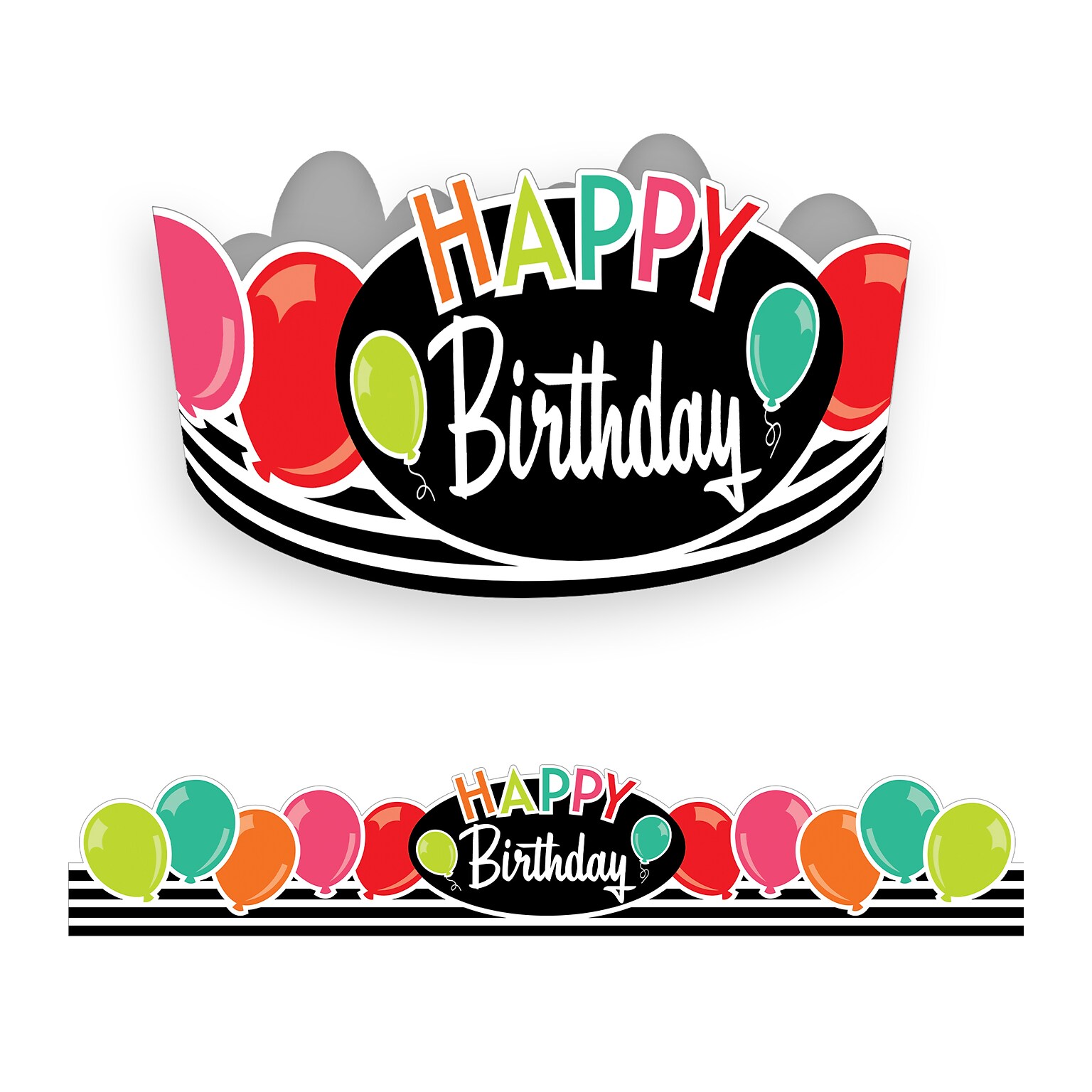 Carson-Dellosa Schoolgirl Style Birthday Crowns, 23.5 x 4.25, Multicolor, 30/Pack (CD-101092)