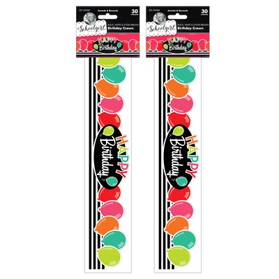 Schoolgirl Style Black, White & Stylish Brights Birthday Crowns (CD-101092-2)