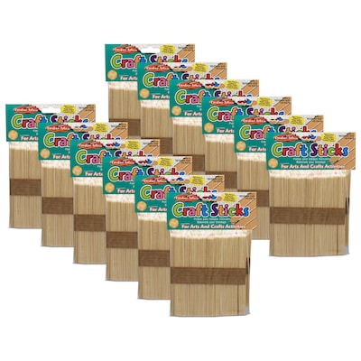 CLI Creative Arts Craft Sticks, Natural, 150/Pack, 12 Packs (CHL66515-12)