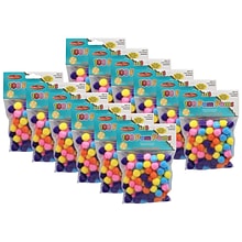 CLI Pom-Poms, 1/2, Hot Colors, 100/Pack, 12 Packs (CHL69116-12)