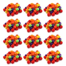 CLI Pom-Poms 1, Assorted Hot Colors, 50/Pack, 12 Packs (CHL69516-12)