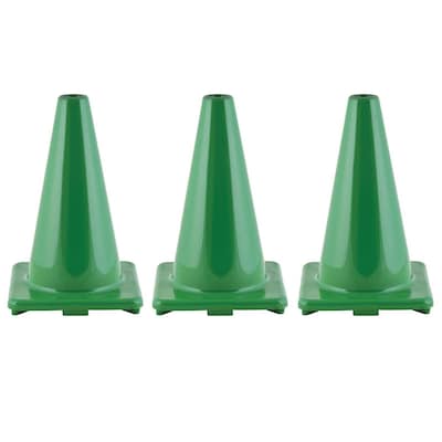 Champion Sports Hi-Visibility Flexible Vinyl Cone, 12, Green, 3/Bundle (CHSC12GN-3)