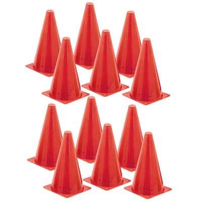 Champion Sports Hi-Visibility 9 Safety Cone, Pack of 12 (CHSTC9-12)