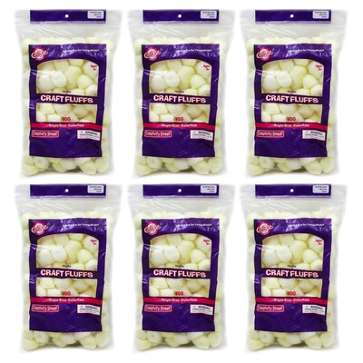 Creativity Street Triple Size Craft Fluffs, Yellow, Approx. 1, 100 Pieces/Pack, 6 Packs (CK-6403-6)
