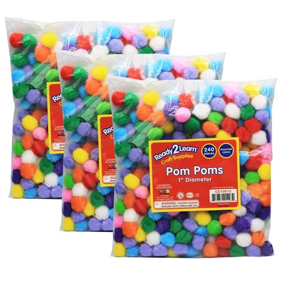 Ready 2 Learn™ Pom Poms, Assorted Colors, 240/Pack, 3 Packs (CTUCE10013-3)