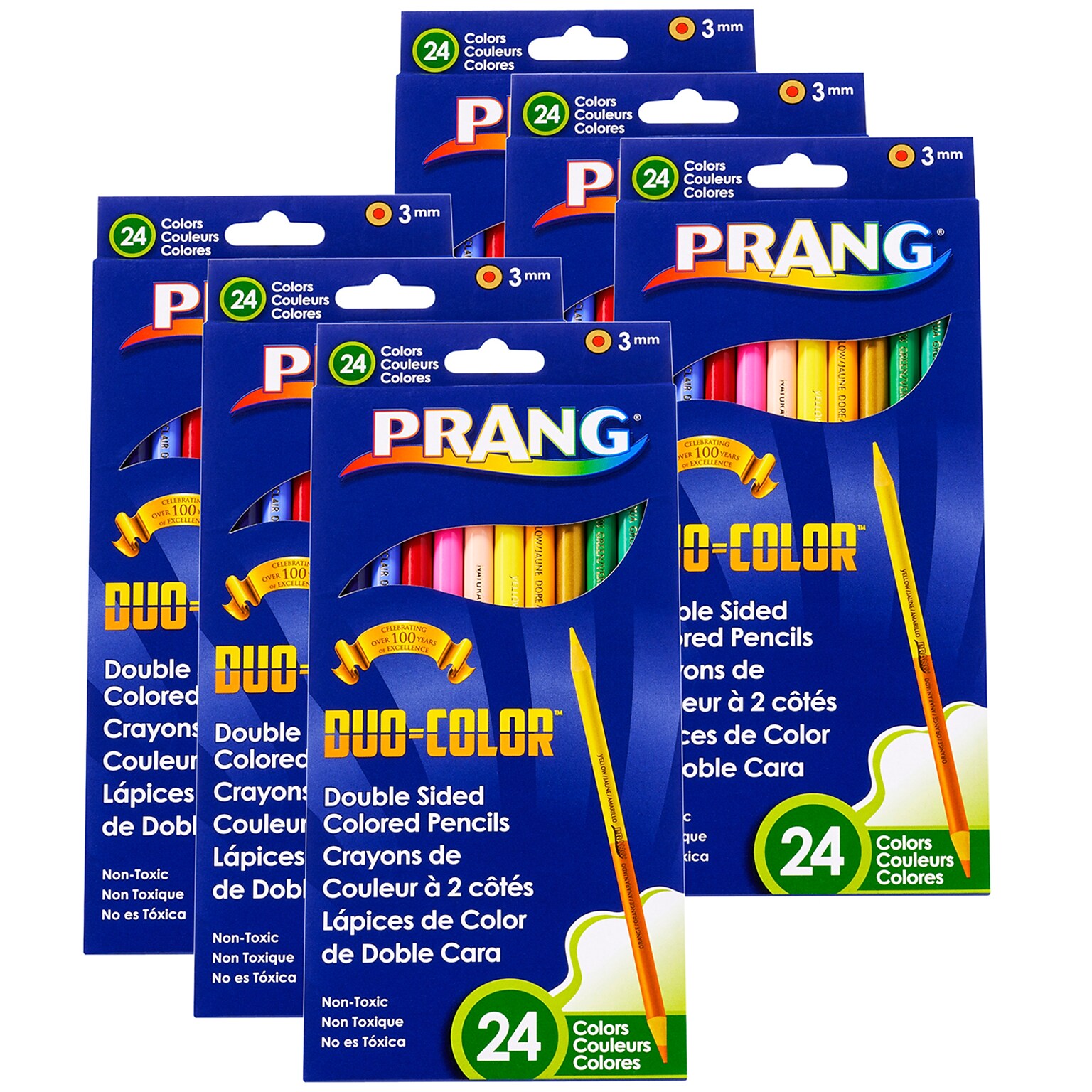 Prang Duo Colored Pencils, Assorted Colors, 24/Bundle, 6 Bundles (DIX22112-6)