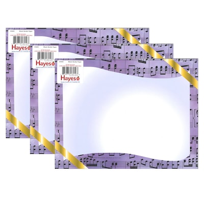 Flipside Hayes Publishing Music Border Computer Paper, 8.5 x 11, 50/Pack, 3 Packs (H-VA643-3)