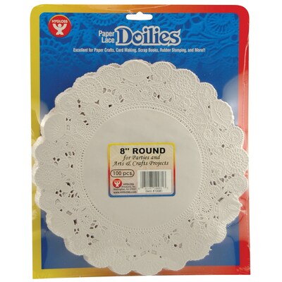 Hygloss Round Paper Lace Doilies, White, 8", 100/Pack, 3 Packs (HYG10081-3)