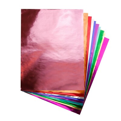 Hygloss Metallic Foil Paper Sheets, 8.5" x 10", Assorted Colors, 20 Per Pack, 6 Packs (HYG108-6)