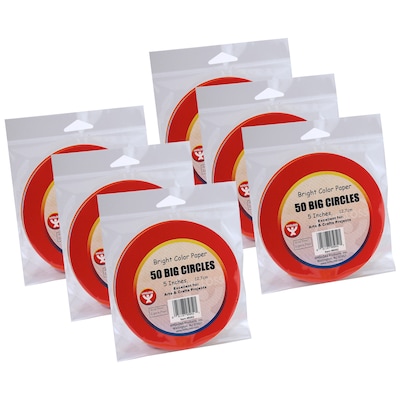 Hygloss Paper Circles, 5, 50 Per Pack, 6 Packs (HYG5052-6)