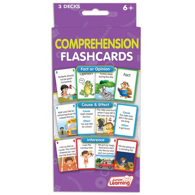 Junior Learning Comprehension Flash Cards, 54 Cards/Set, 3 Sets (JRL217)