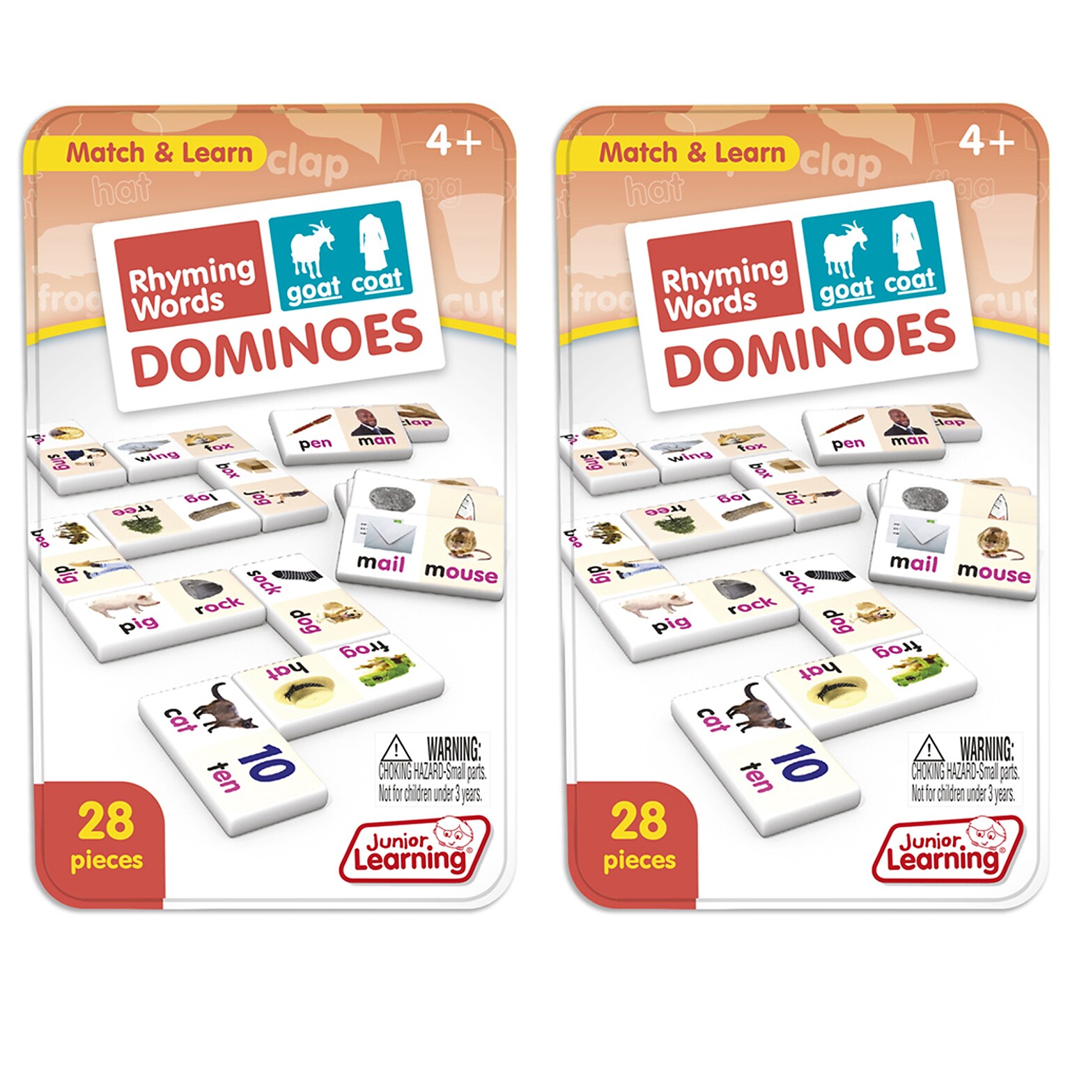 Junior Learning Rhyming Words Dominoes, 2/Bundle (JRL490-2)