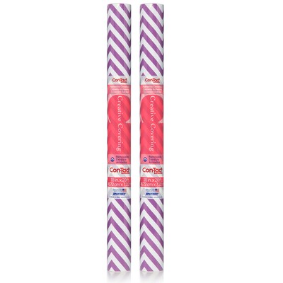 Con-Tact Adhesive Roll, 18" x 20', Purple Chevron, 2/Bundle (KIT20FC9AL02-2)