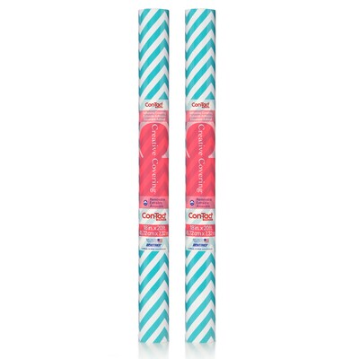 Con-Tact Adhesive Roll, 18 x 20, Aqua Chevron, 2/Bundle (KIT20FC9AL12-2)