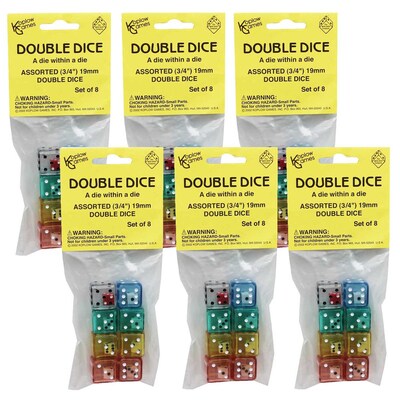Koplow Games Double Dice Set, 8/Pack, 6 Packs/Bundle (KOP11703-6)