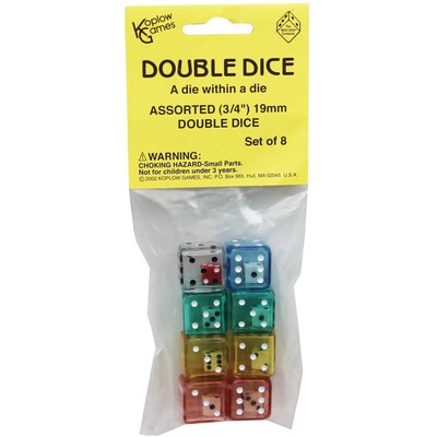 Koplow Games Double Dice Set, 8/Pack, 6 Packs (KOP11703-6)