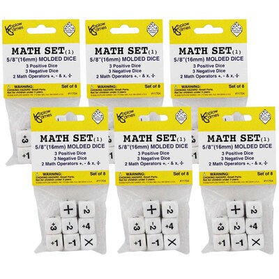 Koplow Games Positive/Negative Dice Set, 8/Set, 6 Sets/Bundle (KOP11704-6)