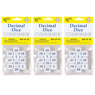 Koplow Games Decimal Dice Set, 10 Per Pack, 3 Packs (KOP12088-3)