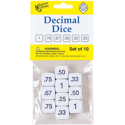 Koplow Games Decimal Dice Set, 10 Per Pack, 3 Packs (KOP12088-3)