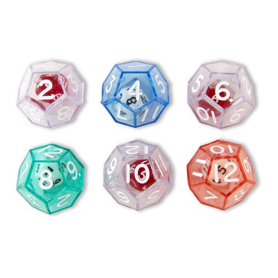 Koplow Games 12-Sided Double Dice Set, 6/Pack, 3 Packs/Bundle (KOP12620-3)