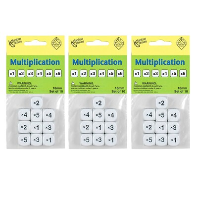 Koplow Games Multiplication Dice, 10/Pack, 3 Packs (KOP18204-3)